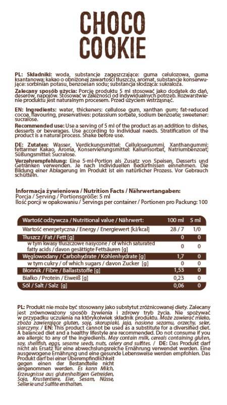 Syrup Zero Calorie | Choco Cookie - 500 ml - Nutra Best Europe