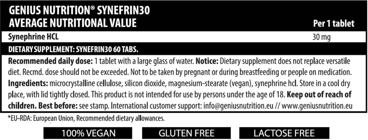 Synefrin30 - 60 Tablets - Nutra Best Europe
