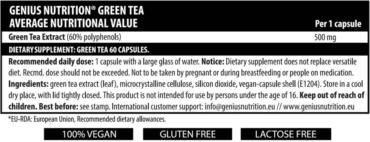 Green Tea 60 capsules - Nutra Best Europe