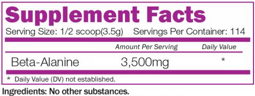 Beta-Alanine 3500 mg - 400 grams - Nutra Best Europe