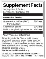 Glucosamine, Chondroitin & MSM - Highest Strength - 120 Tablets - Nutra Best Europe