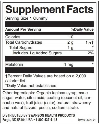 Kids Melatonin Gummies 1 mg | Strawberry 60 Chewable tablets - Nutra Best Europe