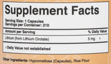 Lithium Orotate 5 mg - 210 capsules - Nutra Best Europe