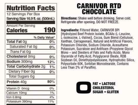 Carnivore Ready to Drink | with 40 g Beef Protein - 500 ml - Nutra Best Europe