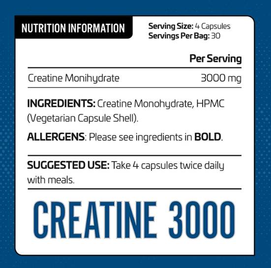 Creatine 3000 - 120 capsules - Nutra Best Europe