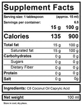 MCT Oil 100% Liquid C8 - 500 ml - Nutra Best Europe