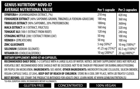 Novo X-7 - 60 capsules - Nutra Best Europe