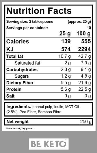 Keto Cream | Peanut Butter + MCT - 250 grams - Nutra Best Europe