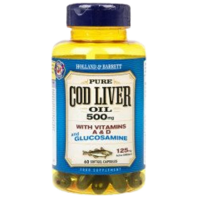 Cod Liver Oil 500mg | With Glucosamine - 60 capsules - Nutra Best Europe