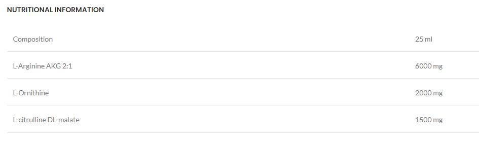 AAKG Shot 6000 mg - 25 ml - Nutra Best Europe