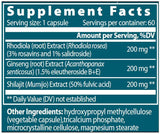 Eastern Adaptogen | Rhodiola + Ginseng + Shilajit - 60 capsules - Nutra Best Europe