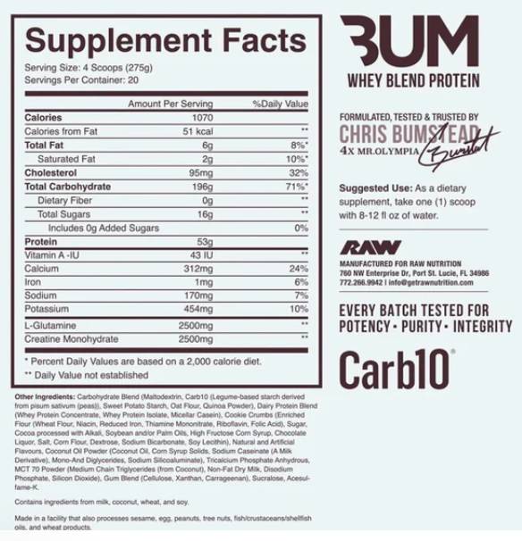 CBUM Mass Gainer | Whey Protein & Carb10® - 5443 grams - Nutra Best Europe