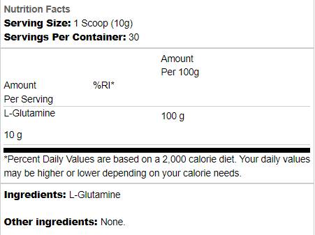 Glutamine Powder - 300 grams - Nutra Best Europe