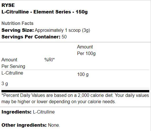 L-Citrulline | Element Series - 150 grams - Nutra Best Europe