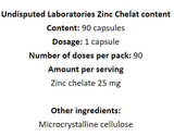 Zinc Chelate 25 mg - 90 capsules - Nutra Best Europe