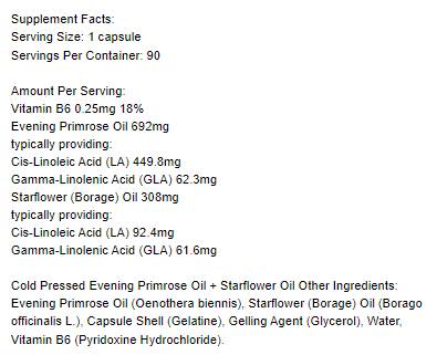 Cold Pressed Evening Primrose Oil + Starflower Oil - 90 Gel capsules - Nutra Best Europe