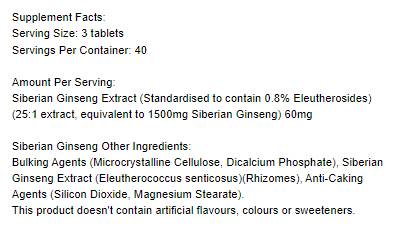 Siberian Ginseng 1500 mg - 120 Tablets - Nutra Best Europe