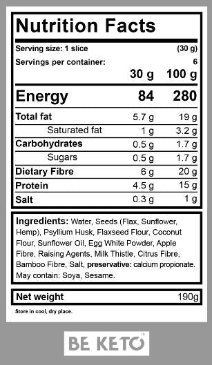 No. 1 KETO Bread | Gluten Free - 190 grams - Nutra Best Europe