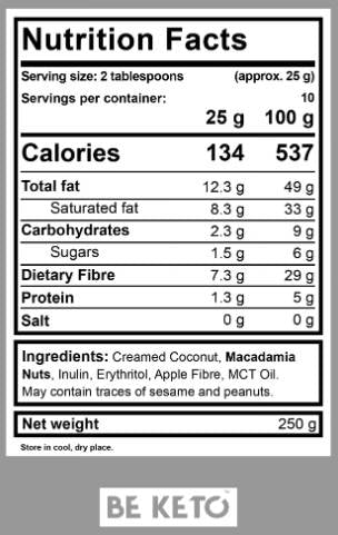 Keto Cream | Macadamia + MCT - 250 grams - Nutra Best Europe