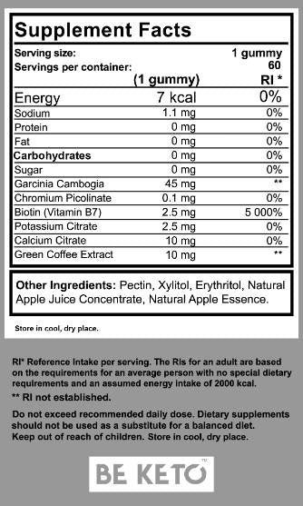 Keto Gummy Bears | with Garcinia & Green Coffee - 60 gummy bears - Nutra Best Europe