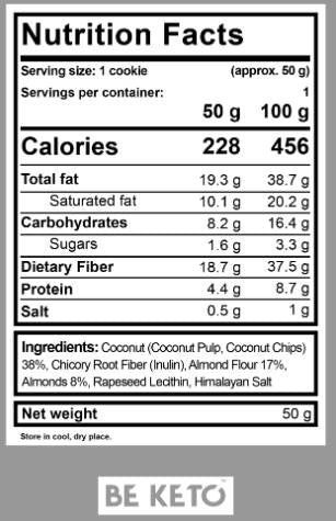 Keto Cookie | Low Sugar - 50 grams - Nutra Best Europe
