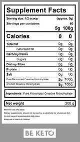 Creatine Monohydrate - 100% Pure - 300 grams - Nutra Best Europe