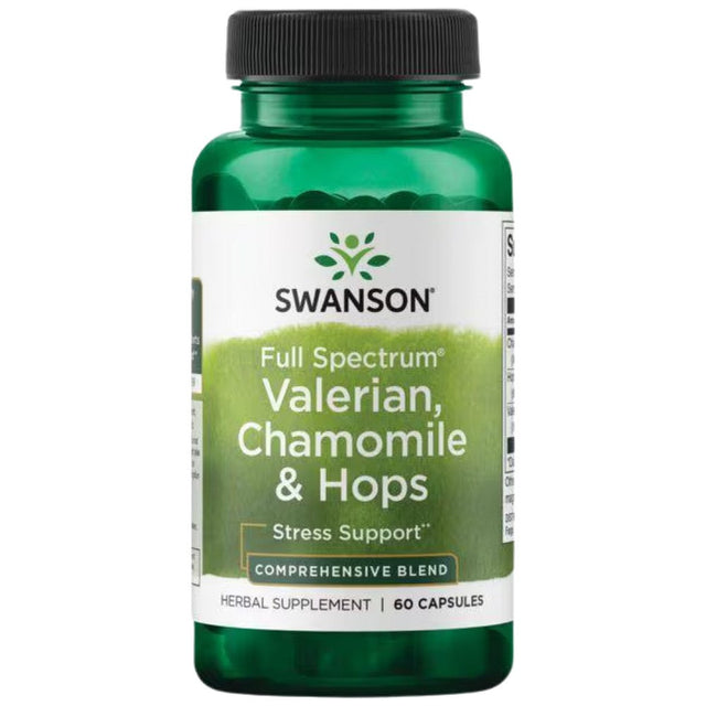Full Spectrum Valerian, Chamomile and Hops 60 capsules - Nutra Best Europe
