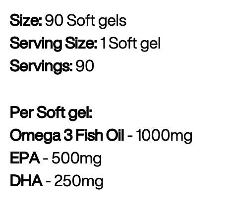 Omega 3 High Strength | 500 mg EPA and 250 mg DHA 90 Gel capsules - Nutra Best Europe