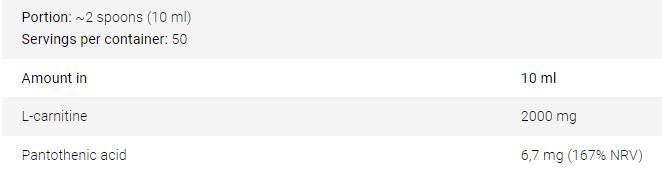 L-Carnitine Ignite 3000 | with Vitamin B5 - 500 ml - Nutra Best Europe