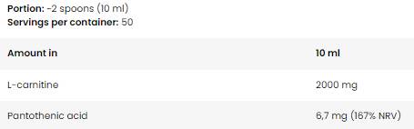 L-Carnitine Liquid 2000 mg - 500 ml - Nutra Best Europe
