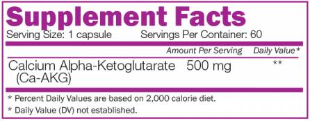 Calcium-AKG 500 mg - 60 capsules - Nutra Best Europe
