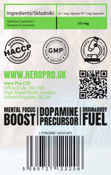 L-Tyrosine 500 mg - 120 capsules - Nutra Best Europe