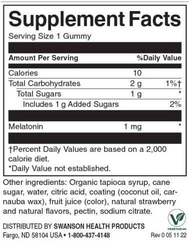 Melatonin Low Dose Gummies 1 mg | Strawberry - 60 Chewable Tablets - Nutra Best Europe