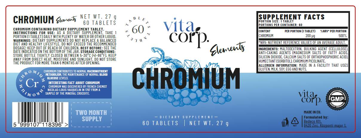 Chromium Picolinate 200 mcg - 60 Tablets - Nutra Best Europe
