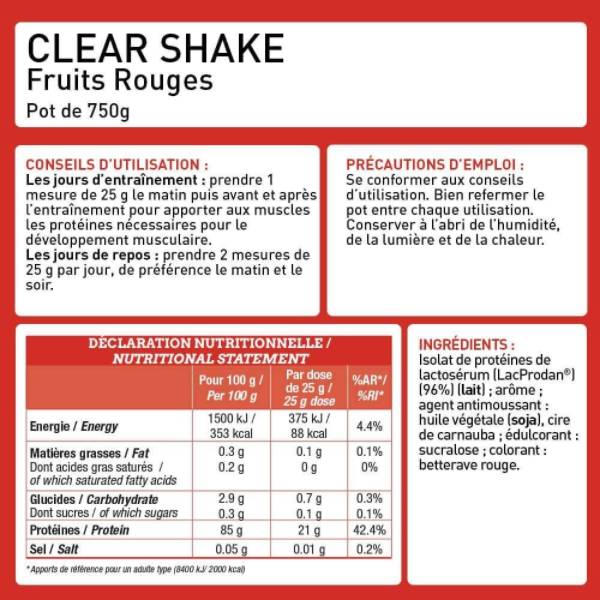 Clear Shake | Isolate Whey Protein Water - 750 grams - Nutra Best Europe