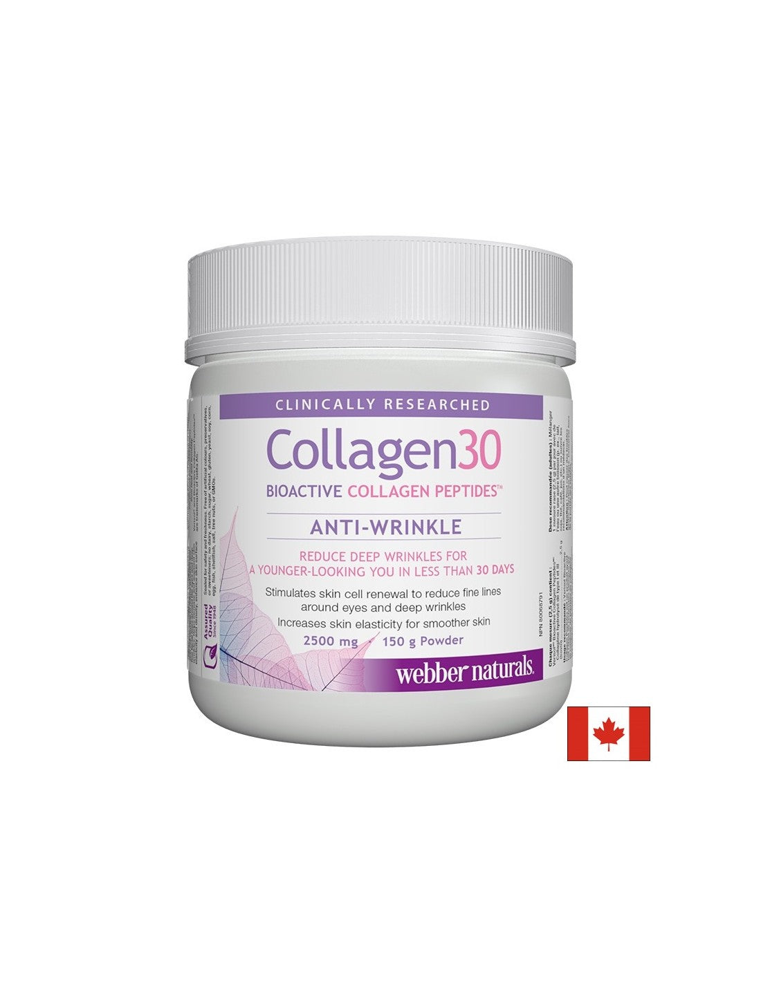 Collagen 30 Bioactive collagen peptides™ Anti-wrinkle - Collagen (bioactive collagen peptides) 2500 mg, 150 g powder - Nutra Best Europe