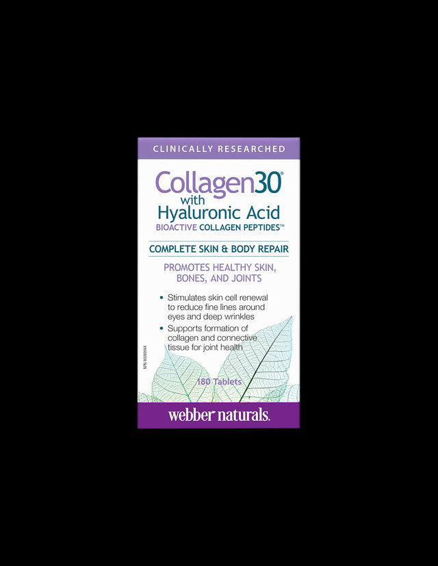 Collagen30® with Hyaluronic Acid / Collagen (bioactive collagen peptides) with hyaluronic acid, 180 tablets Webber Naturals - Nutra Best Europe