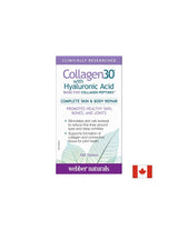 Collagen30® with Hyaluronic Acid / Collagen (bioactive collagen peptides) with hyaluronic acid, 180 tablets Webber Naturals - Nutra Best Europe