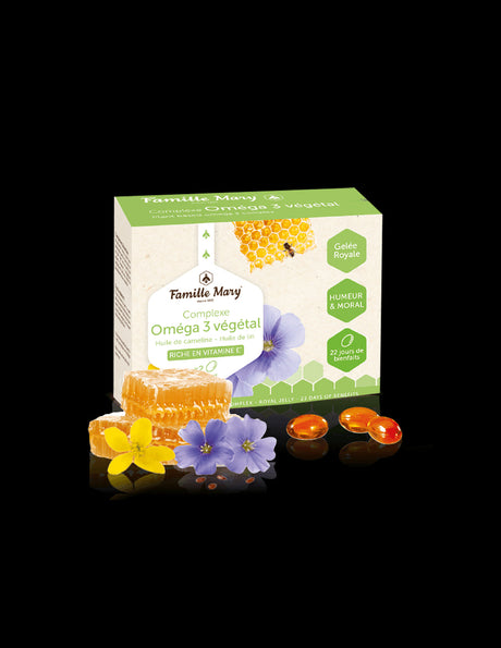 Complexe Oméga 3 végétal - Omega-3 from plant sources + royal jelly, 45 capsules - Nutra Best Europe