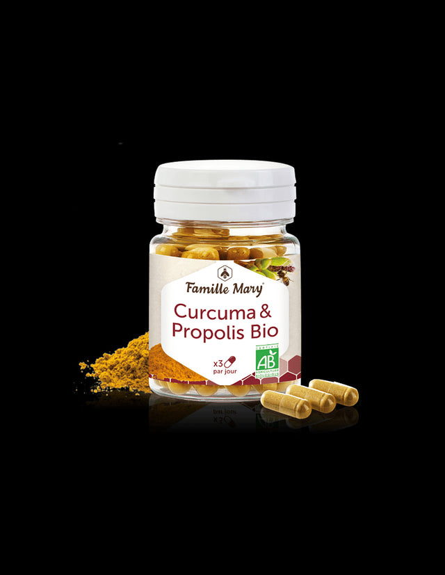 Curcuma & Propolis Bio/ Turmeric + bio propolis, 60 Famille Mary capsules - Nutra Best Europe
