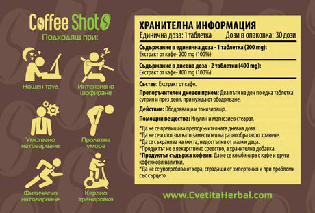 Coffee Shot 30 capsules - Nutra Best Europe