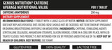 Caffeine - 90 Tablets - Nutra Best Europe