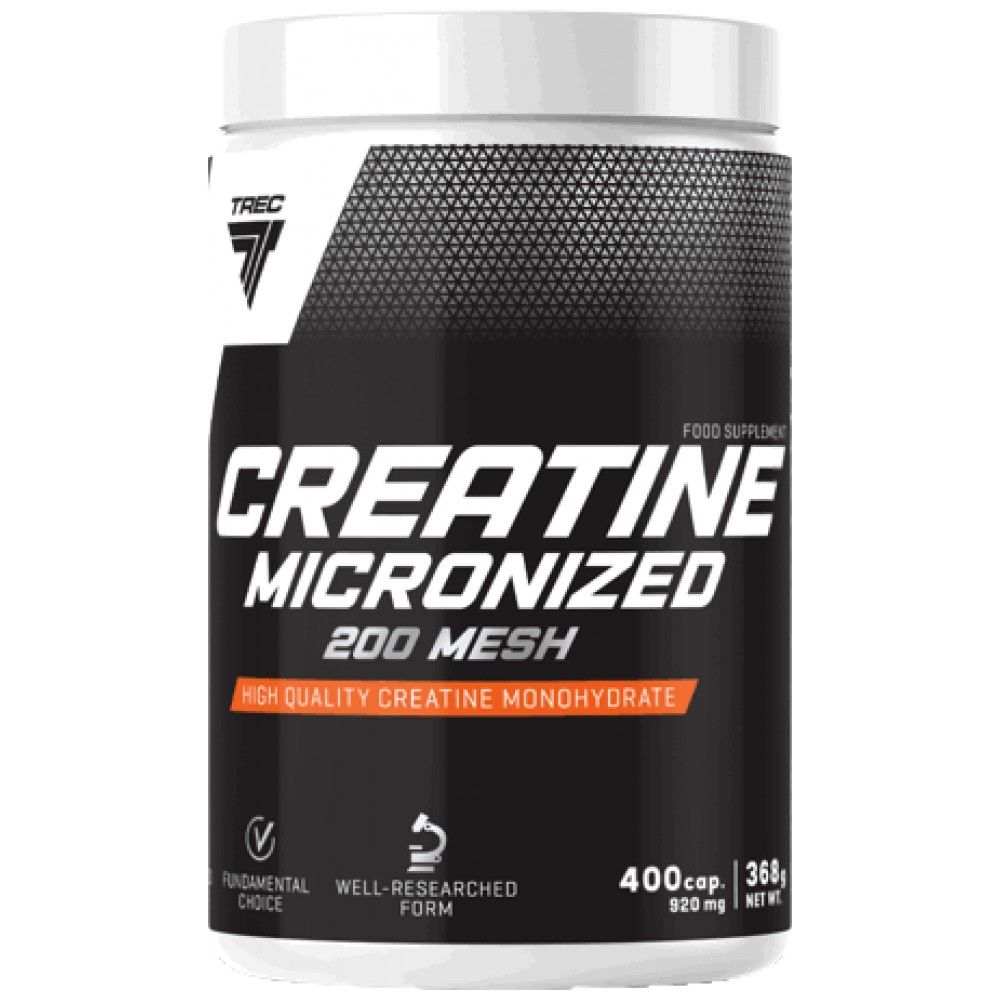 Creatine Micronized 200 Mesh | High Quality Creatine Monohydrate Caps - 400 capsules - Nutra Best Europe