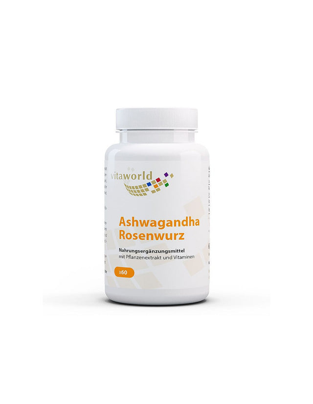 Depression and anxiety - Ashwagandha + Golden root and vitamin B1 and B5, 60 capsules - Nutra Best Europe