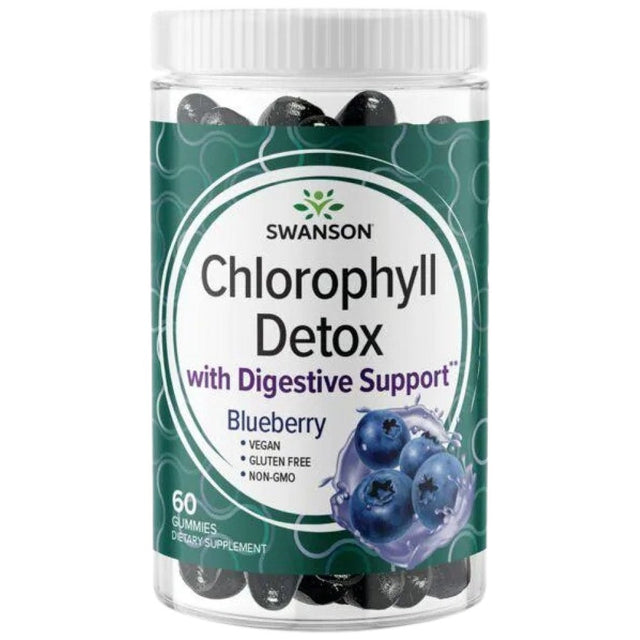 Chlorophyll Detox Gummies | Blueberry - 60 Chewable Tablets - Nutra Best Europe