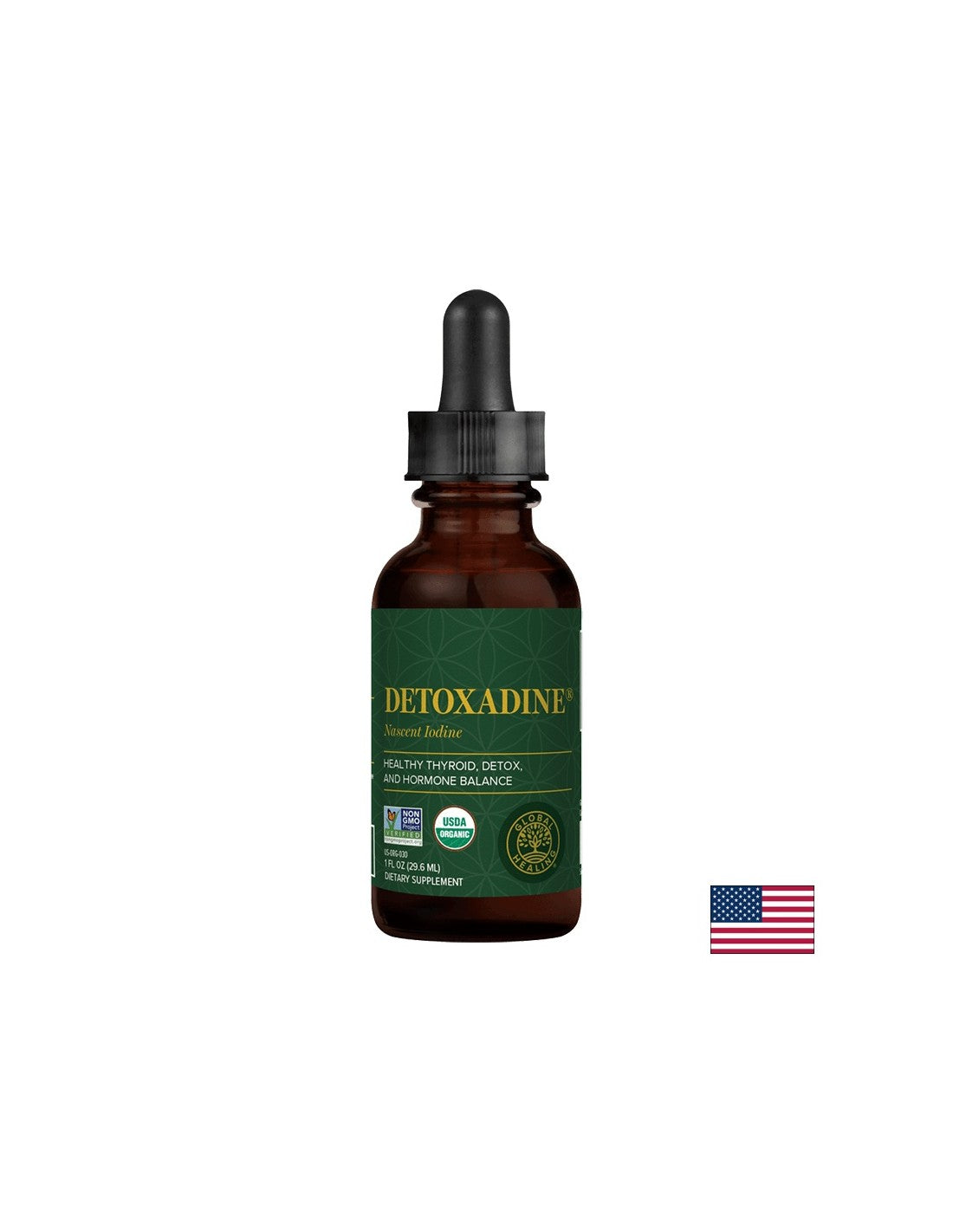 Detoxadine® Nascent Iodine - Detoxadine® Certified Organic Atomic Iodine, 29.6ml Global Healing - Nutra Best Europe