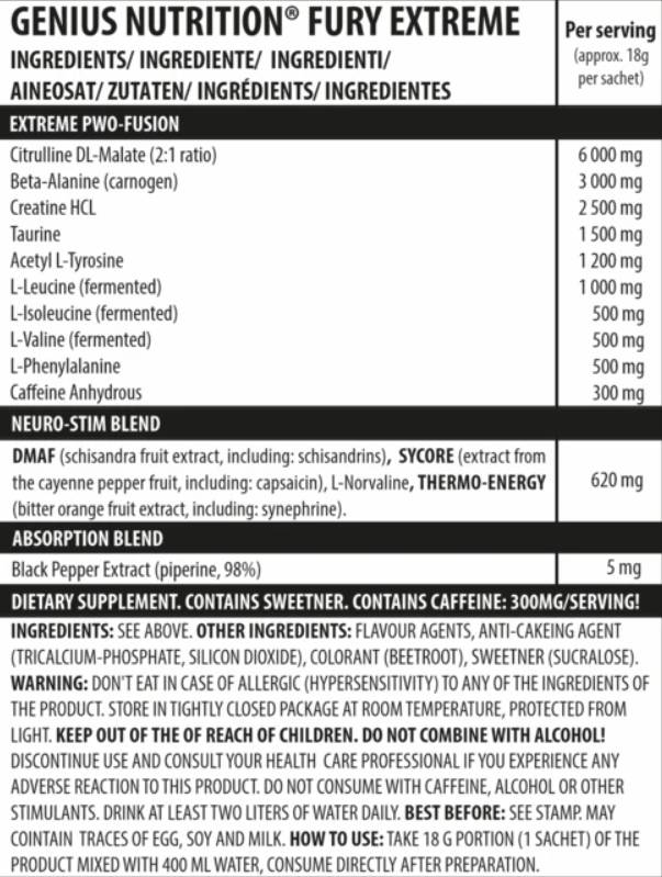 Fury Extreme - 405 grams - Nutra Best Europe