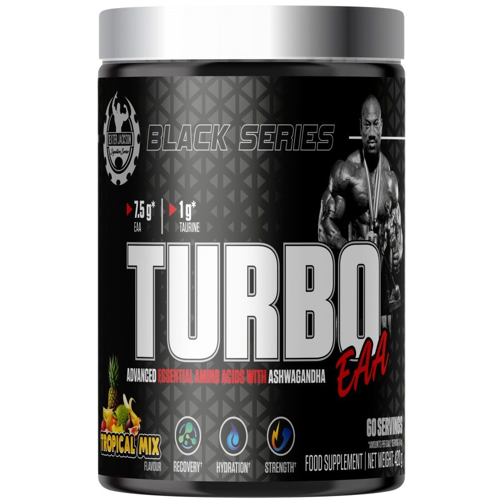 Black Series | Turbo EAA Powder ~ Essential Amino Acids with Taurine - 420 grams - Nutra Best Europe