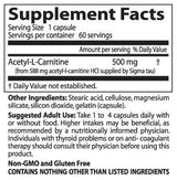 BEST Acetyl-L-Carnitine 500 mg - 60 capsules - Nutra Best Europe