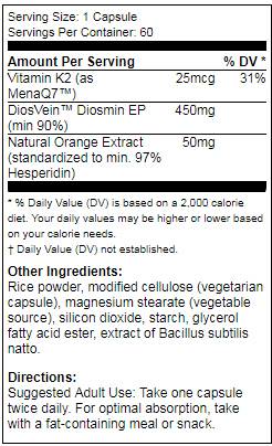 BEST Vein Support featuring DiosVein - 60 capsules - Nutra Best Europe